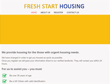 Tablet Screenshot of freshstarthousing.co.uk